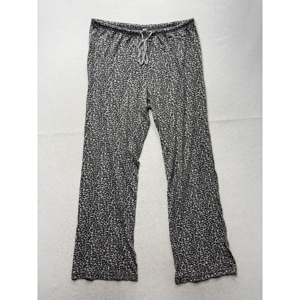 Gilligan & O'Malley Pajama Pants Womens Medium Gray Leopard Print Jersey Lounge
